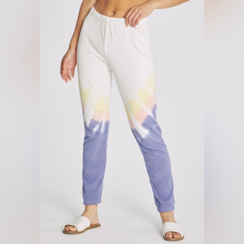 Wildfox Edelweiss Tie Dye Purple Pink White Sweatpant Joggers Womens XL NEW!
